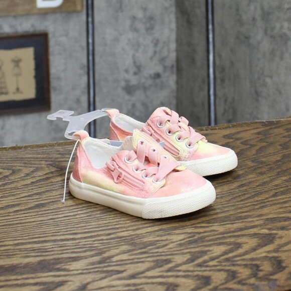 Cat & Jack Toddler Girls Luka Tie-Dye Double Zipper Sneakers 87834400 Pink 5T - Picture 1 of 7